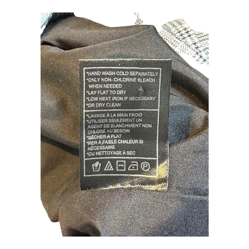 Steve Madden Plaid Double‎ Breasted Blazer Womens Large Gray Professional